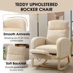 NIOIIKIT Modern Nursery Rocking Chair, Teddy Upholstered Rocking Chair - Image 6