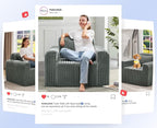 Hobestluk Single Sofa Foam Couch Sofa - Image 4