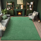 4x6 Area Rugs for Living Room Non Slip Dorm Bedroom Rug, Matte Green | Modern - Image 2
