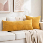 Fancy Homi Set of 2 Gold Yellow Boho Long Lumbar Body Decorative Throw Pillow - Image 5
