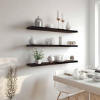YYWUOJJ Wood Floating Shelves for Wall Decor, Rustic Wall Shelves for Bedroom - Image 3