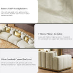 145" Oversized Velvet Chesterfield Sectional Couches - Image 3