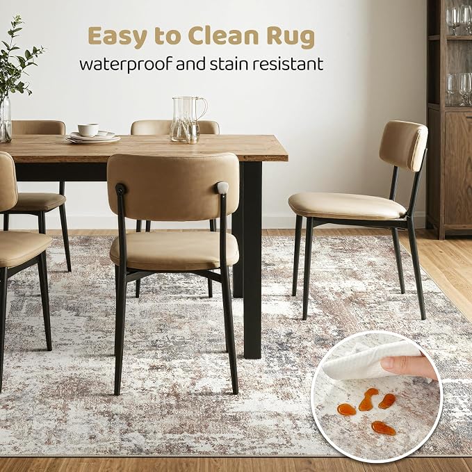 LOONGRUG 8x12 Area Rug Washable Large Neutral Modern Living Room Rugs | - Image 6