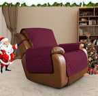 Easy-Going Reversible Couch Cover, Oversized Recliner, Wine/Beige | Machine - Image 2