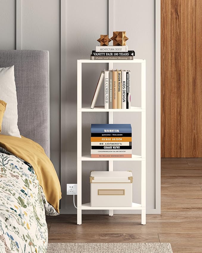 TUTOTAK Corner Shelf, 4-Tier Corner Bookshelf - Image 8