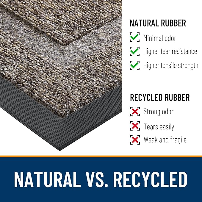 OLANLY Half Circle Front Door Mat Outside 29.5x17 All-Season Rubber Doormat | - Image 4