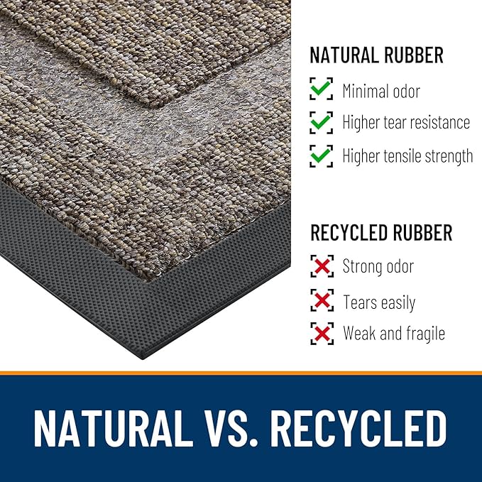 OLANLY Half Circle Front Door Mat Outside 35x23 All-Season Rubber Doormat | - Image 3