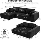 108” Modular Sectional Sofa, Cloud Sectional Couch - Image 3