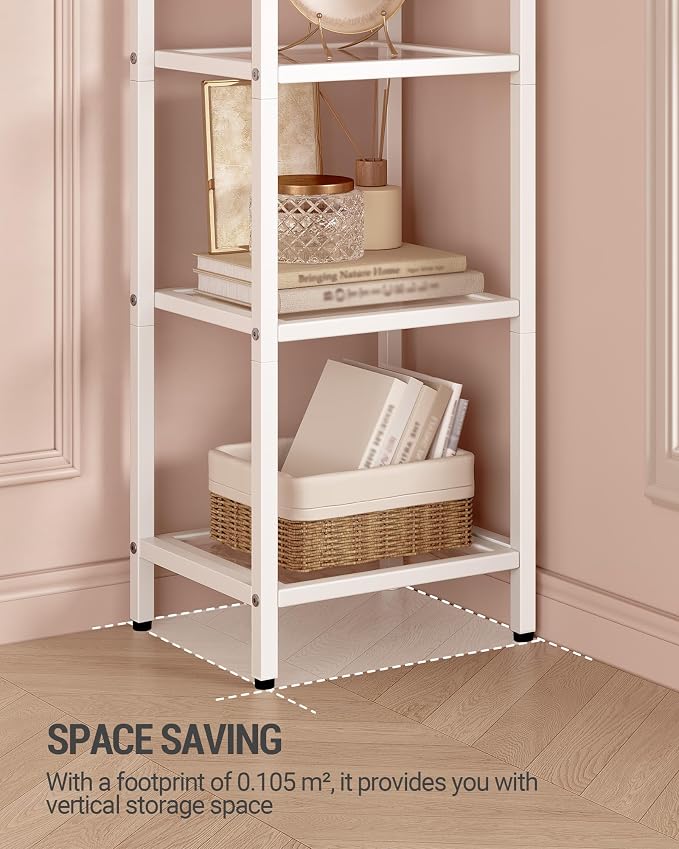 Hzuaneri Bookcase Bookshelf, Tempered Glass Arched Bookshelf - Image 6