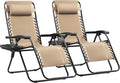 Devoko Set of 2 Zero Gravity Lounge Chairs, Outdoor Folding Adjustable Steel by DEVOKO