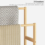 HOOBRO Freestanding Towel Rack for Bathroom, 2 Tier Decorative Bamboo Blanket - Image 5