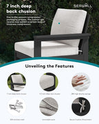 SERWALL HDPE Patio Sofa Set, 4-piece Sectional Outdoor Furniture Set, All - Image 4