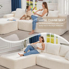 Hobestluk Modular Sectional Sofa Couches L-Shape Couch 3 Seat Modular Sofa - Image 4