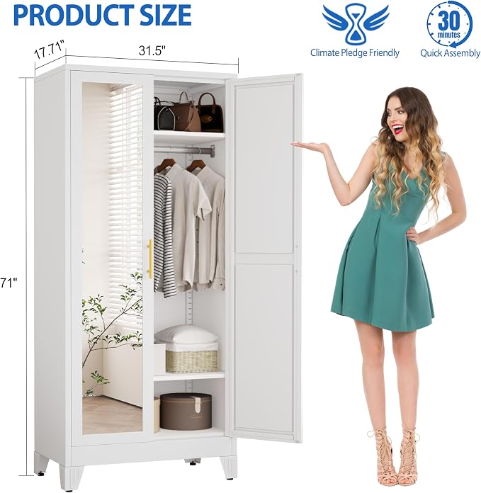GAIOUS Metal Wardrobe Cabinet - Image 2