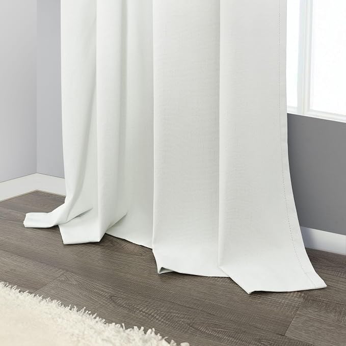 Pitalk Short Linen Textured Blackout Curtains - Image 9