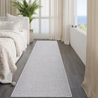 Hallway Runner Rug Extra Long Kitchen Runner Washable Gray 2x8 ft | Boho Woven - Image 8