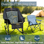 400lbs Rocking Camping Chair, Oversized Heavy Duty XL Folding Rocker - Image 4