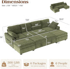 Ihanherry 6-Seater Large Sectional Sofa Bed - Image 2