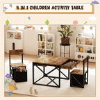 Kids Table and 2 Chairs Set, 4 in 1 Toddler Activity Table and Chairs Set - Image 5