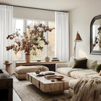 Beige White Extra Long 100% Blackout Linen Curtains 120 Inches Long 2 Panels - Image 9