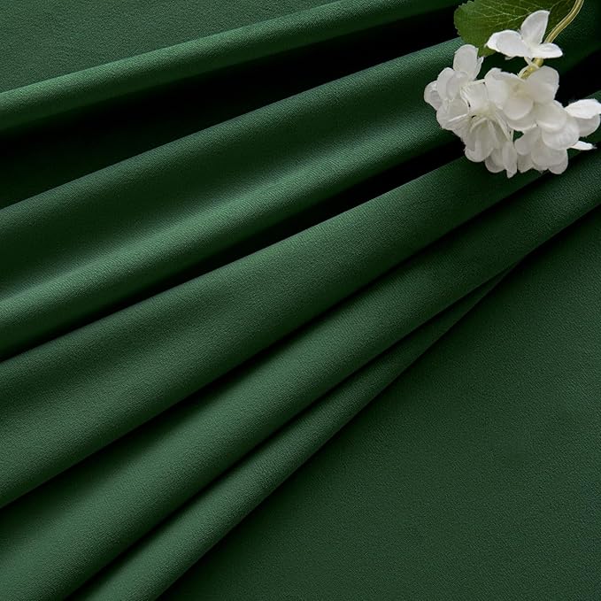 MIULEE Velvet Curtains 50W x 90L 2 Panels Hunter Green Blackout Curtains | - Image 7