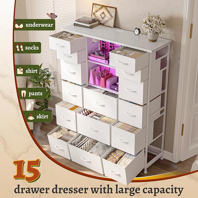 EnHomee 51" H White Dresser - Image 4