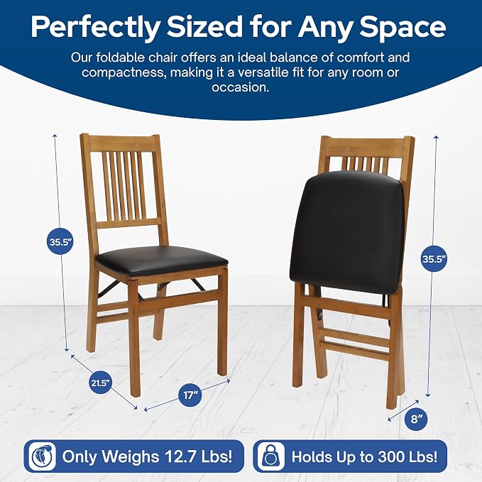 MECO Stakmore True Mission Wooden Folding Chairs - Image 2