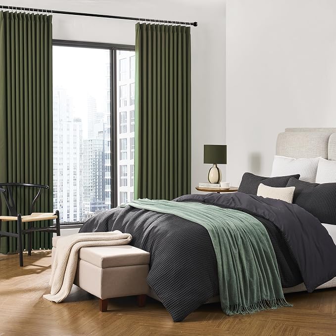 Dark Olive Pinch Pleated Curtains 72 Inches Long - Image 3