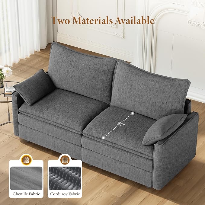 Vesgantti 74" Loveseat Sofa for Living Room, Comfy Cloud Couch Deep Seat - Image 4