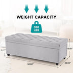 Mangodan 50" Storage Ottoman Bench, Tufted Ottoman - Image 2