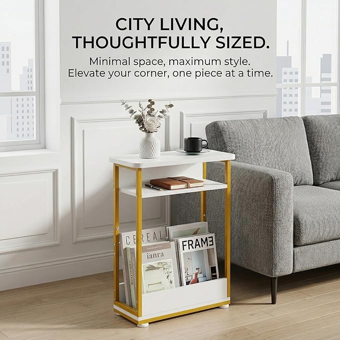 Narrow Side Table, 3-Tier Slim End Table - Image 6
