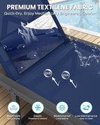 Aluminum Chaise Lounge Chair Outdoor, Foldable& No Assembly Patio Pool Lounge - Image 7