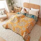 LUTBM Boho Throw Blanket for Bed 100% Cotton Soft Lightweight Quilt Reversible - Image 8