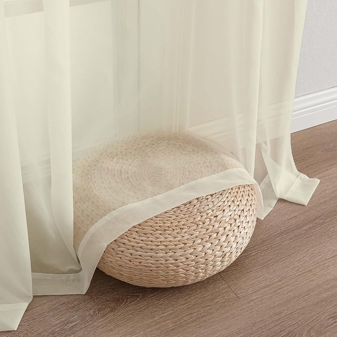 Sheer Cream Curtains 108 Inches Long - Image 8