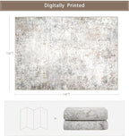 Beige Grey 10x14 Washable Area Rugs - Image 2