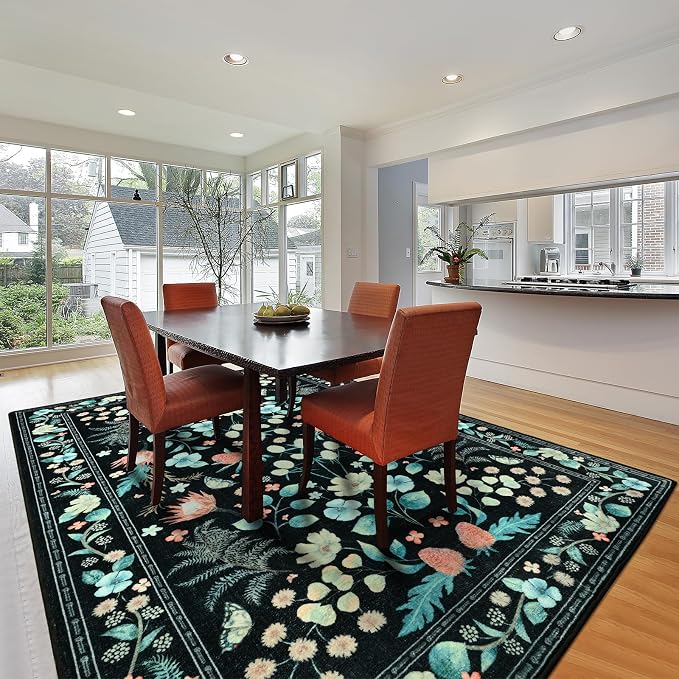 Area Rugs for Living Room, 6x9 Washable Vintage Rug for Bedroom, Non-Slip - Image 7