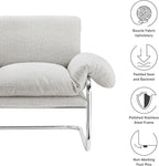 Modway Ansel Boucle Accent Chair in Newsprint - Image 4