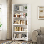 TVU 5-Tier Wooden Book shelf, Floor-Standing Display Bookcase, Farmhouse Style - Image 2