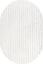 nuLOOM Kai Off White Striped Washable Area Rug, Oval 5' x 8' | Nuloom Kai - Image 5