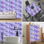 HOMETITUTE Purple Blue Marble Swirl Pattern Wallpaper Peel and Stick Contact - Image 8