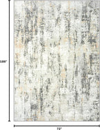 6x9 Area Rugs for Living Room: Washable Abstract Grey Brown Badroom Carpet | - Image 2