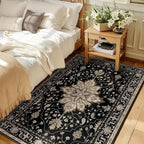 RELEANY Washable Area Rug, Water Repellent, Pet Friendly, Vintage Floral Boho by RELEANY