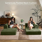 79" Convertible Sofa Bed with Fixed-Shape Frame & Removable Armrests, Modular - Image 2