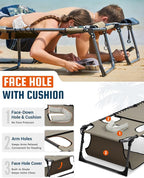 KingCamp Tanning Chair with Face Hole, Lounge Chairs Outdoor Folding Comfy - Image 4