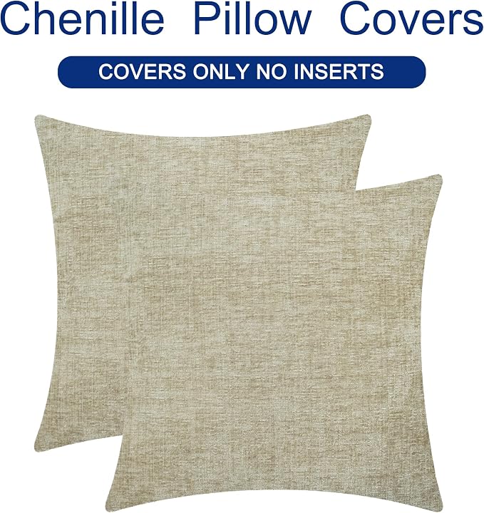 CaliTime Decorative Couch Throw Pillow Covers 20 X 20 Inches Light Taupe | Pack - Image 6
