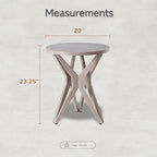 Pedestal Farmhouse End Table, Distressed Top - Image 2