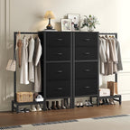 DUMOS Dresser with Hanging Rack, 4-in-1 Black Fabric Dresser - Image 8