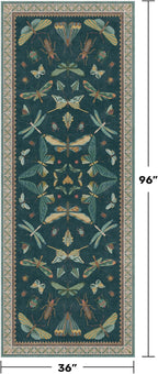Green Boho Runner Rug 3x8, Foldable Washable Carpet - Image 2