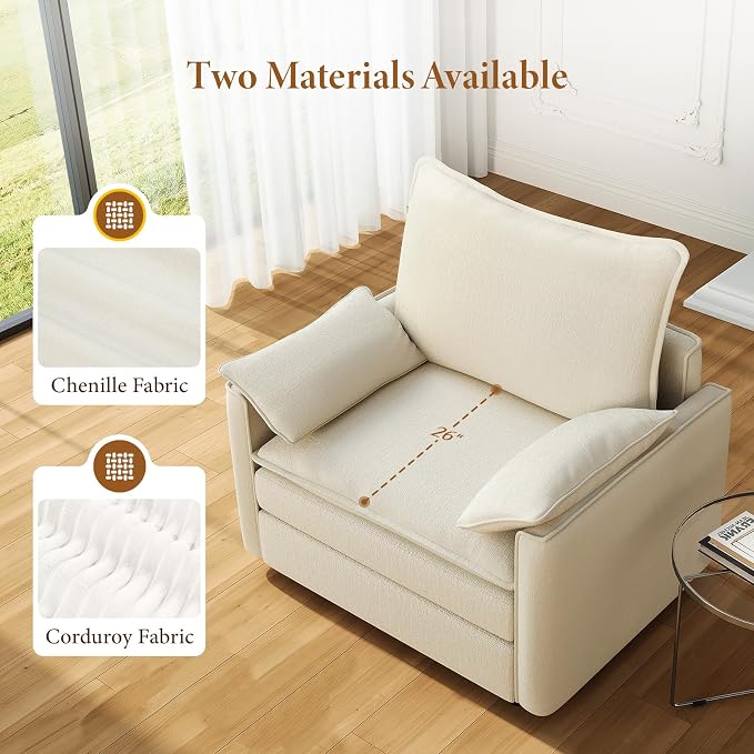 Vesgantti 40" Single Seat Sofa, Comfy Cloud Couch Deep Seat Upholstered Couch - Image 4
