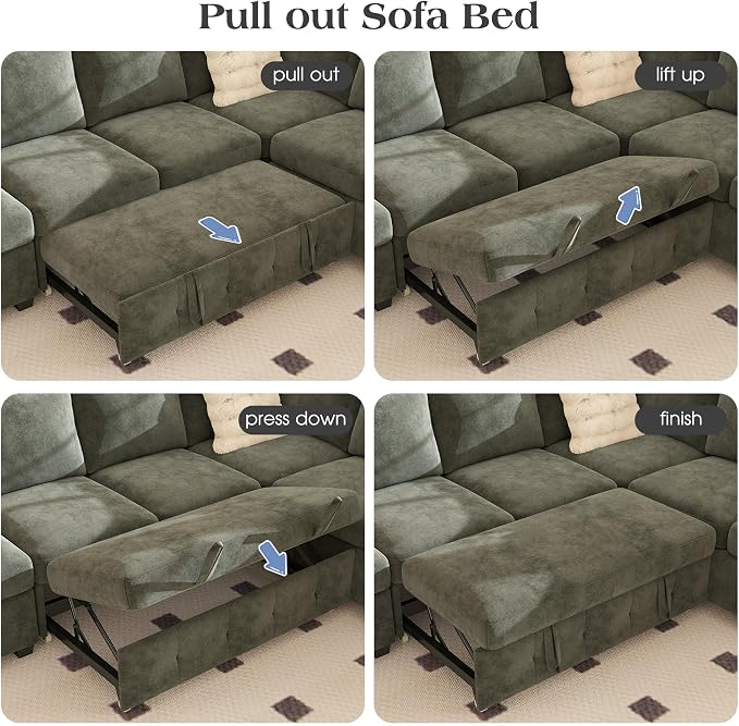 Ihanherry 59-inch Convertible Sofa Bed, Pull Out Sleeper - Image 6